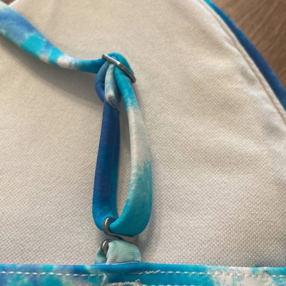 Hollister blue tie-dye triangle bikini small adjustable straps small